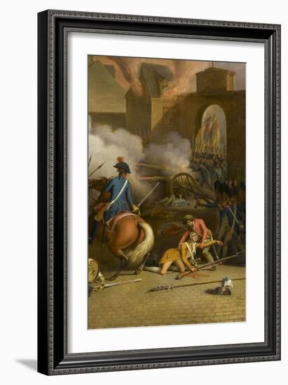 Prise du palais des Tuileries, cour du Carrousel, 10 août 1792-Jacques Bertaux-Framed Giclee Print