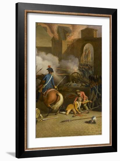 Prise du palais des Tuileries, cour du Carrousel, 10 août 1792-Jacques Bertaux-Framed Giclee Print