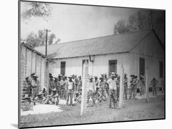 Prison Compound No. 1, Angola, Louisiana, Leadbelly in Foregound-Alan Lomax-Mounted Photo