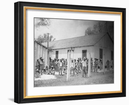 Prison Compound No. 1, Angola, Louisiana, Leadbelly in Foregound-Alan Lomax-Framed Photo