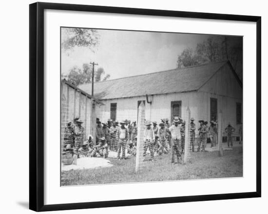 Prison Compound No. 1, Angola, Louisiana, Leadbelly in Foregound-Alan Lomax-Framed Photo