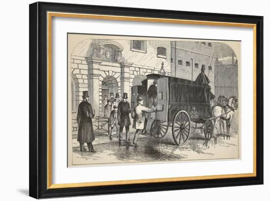 Prison Van Taking Up Prisoners at the House of Detention-English School-Framed Giclee Print