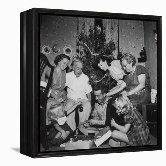 Prisoner of War Home from a Korean Prison Camp Celebrating Christmas in August with His Family-Robert W^ Kelley-Framed Premier Image Canvas