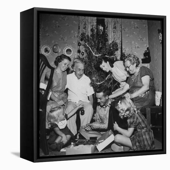 Prisoner of War Home from a Korean Prison Camp Celebrating Christmas in August with His Family-Robert W^ Kelley-Framed Premier Image Canvas