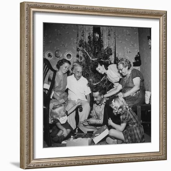 Prisoner of War Home from a Korean Prison Camp Celebrating Christmas in August with His Family-Robert W^ Kelley-Framed Photographic Print