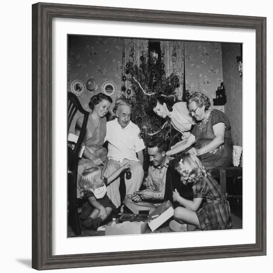 Prisoner of War Home from a Korean Prison Camp Celebrating Christmas in August with His Family-Robert W^ Kelley-Framed Photographic Print