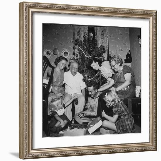 Prisoner of War Home from a Korean Prison Camp Celebrating Christmas in August with His Family-Robert W^ Kelley-Framed Photographic Print