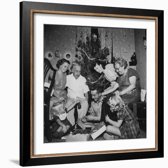 Prisoner of War Home from a Korean Prison Camp Celebrating Christmas in August with His Family-Robert W^ Kelley-Framed Photographic Print