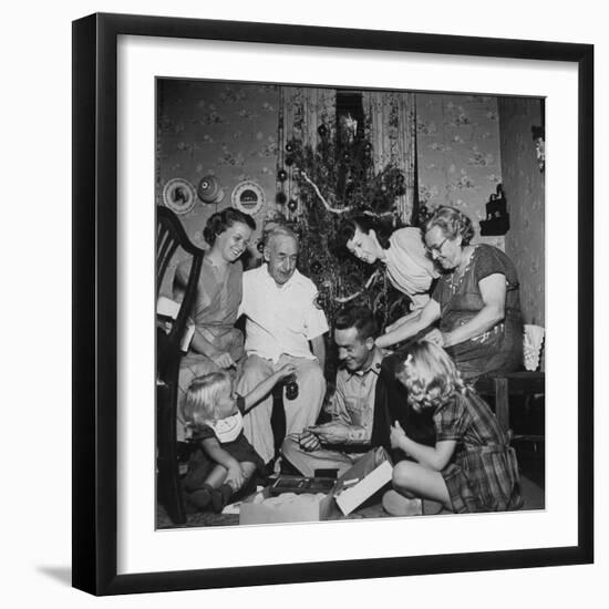 Prisoner of War Home from a Korean Prison Camp Celebrating Christmas in August with His Family-Robert W^ Kelley-Framed Photographic Print