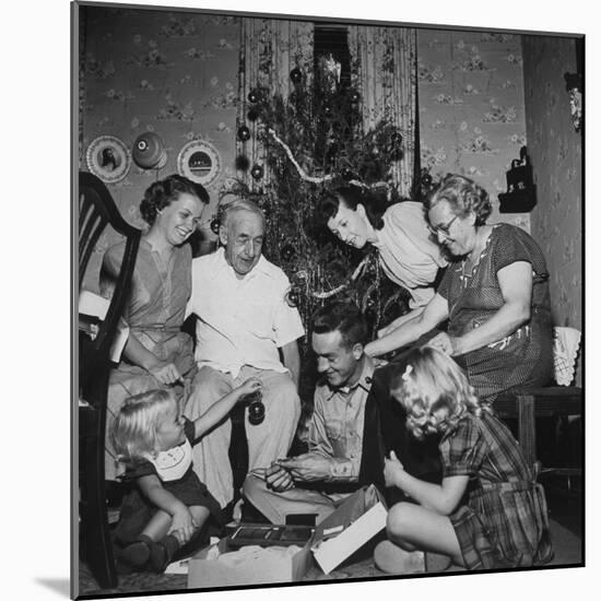 Prisoner of War Home from a Korean Prison Camp Celebrating Christmas in August with His Family-Robert W^ Kelley-Mounted Photographic Print