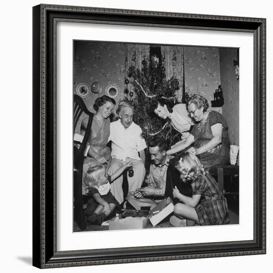 Prisoner of War Home from a Korean Prison Camp Celebrating Christmas in August with His Family-Robert W^ Kelley-Framed Photographic Print