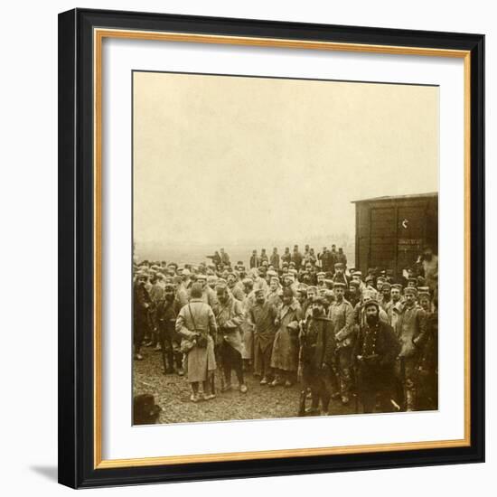 Prisoners at Perthes les Hurlus, northern France, c1914-c1918-Unknown-Framed Photographic Print