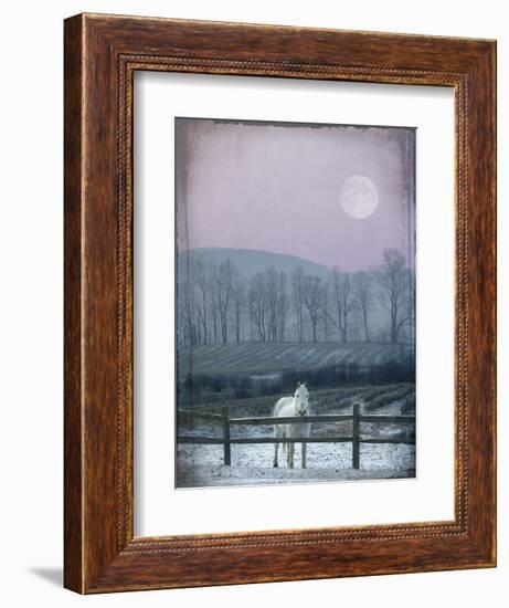 Prissy On Snowy Night-Dawne Polis-Framed Art Print