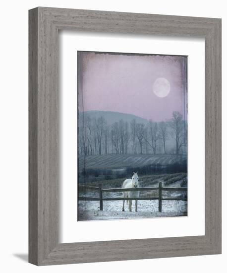 Prissy On Snowy Night-Dawne Polis-Framed Art Print