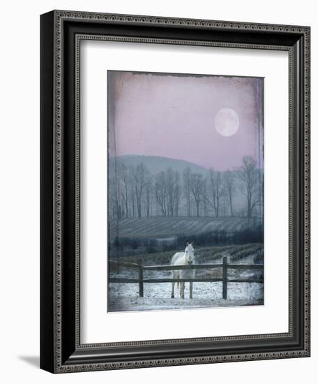 Prissy On Snowy Night-Dawne Polis-Framed Art Print