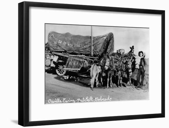 Pritchett, Colorado, View of Orville Ewing with his The Old West Still Lives Wagon-Lantern Press-Framed Art Print