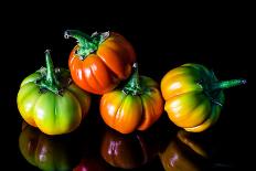 Colorful Eggplant Vegetable on Black Background-pritsadee-Photographic Print