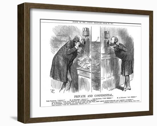 Private and Confidential, Opening of the Anglo-French Telephone Line, 1891-John Tenniel-Framed Giclee Print