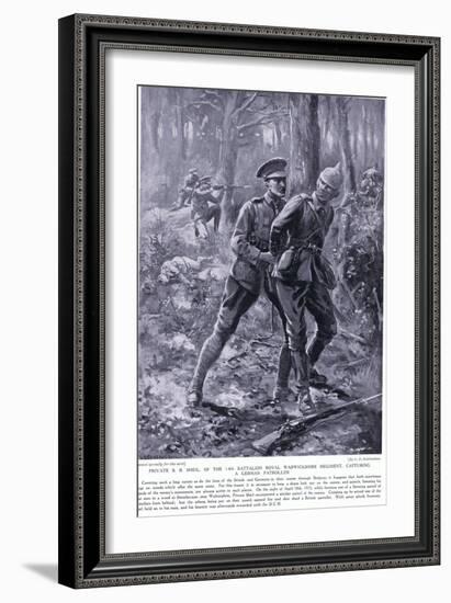 Private B R Shiel Awarded Dcm for Capturing a German Patroller in Belgium April 1915-George Derville Rowlandson-Framed Giclee Print
