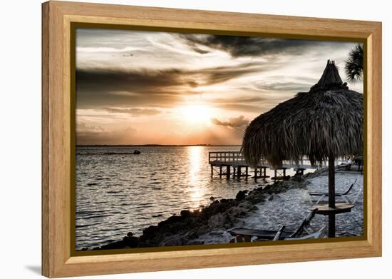 Private Beach at Sunset-Philippe Hugonnard-Framed Premier Image Canvas