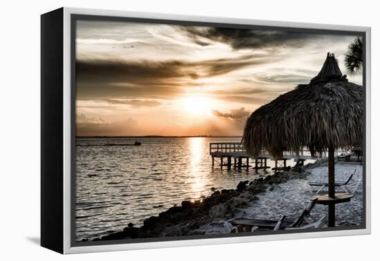 Private Beach at Sunset-Philippe Hugonnard-Framed Premier Image Canvas