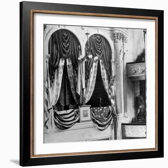 Private Box in Ford's Theater, Around Time President Lincoln Was Assassinated by John Wilkes Booth-null-Framed Photographic Print