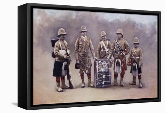 Private, Drummers, Piper and Bugler of the Black Watch During the Second Boer War-Louis Creswicke-Framed Premier Image Canvas