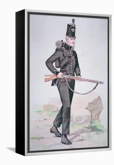 Private of the 95th Rifles, C.1810, Armed with the Baker Rifle, Designed by Ezekiel Baker of London-English-Framed Premier Image Canvas