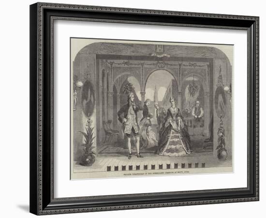 Private Theatricals of the Inniskilling Dragoons at Mhow, India-null-Framed Giclee Print