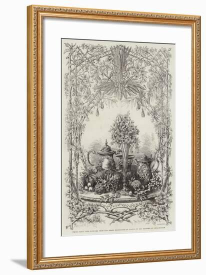 Prize Plate and Flowers, from the Grand Exhibition of Plants of All Nations, at Cheltenham-null-Framed Giclee Print