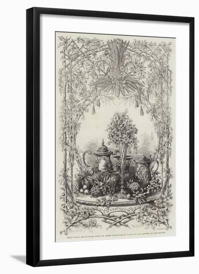 Prize Plate and Flowers, from the Grand Exhibition of Plants of All Nations, at Cheltenham-null-Framed Giclee Print