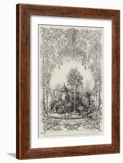Prize Plate and Flowers, from the Grand Exhibition of Plants of All Nations, at Cheltenham-null-Framed Giclee Print