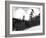 Prize Winnning Leap (b/w photo)-null-Framed Photographic Print