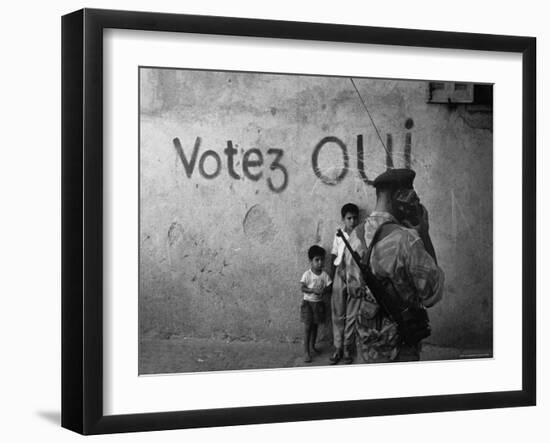 Pro French Constitution Sign on an Algerian Wall-Loomis Dean-Framed Photographic Print