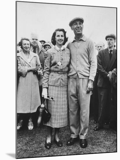 Pro. Golfer Ben Hogan Posing with His Wife-Carl Mydans-Mounted Premium Photographic Print