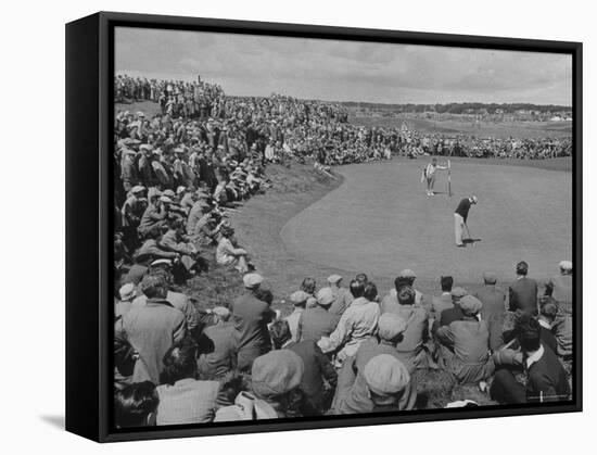 Pro. Golfer Ben Hogan Putting During the British Open-Carl Mydans-Framed Premier Image Canvas