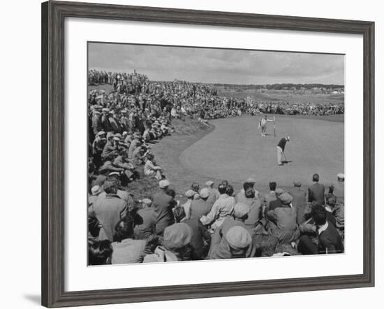 Pro. Golfer Ben Hogan Putting During the British Open-Carl Mydans-Framed Premium Photographic Print