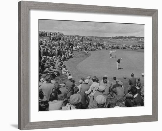 Pro. Golfer Ben Hogan Putting During the British Open-Carl Mydans-Framed Premium Photographic Print