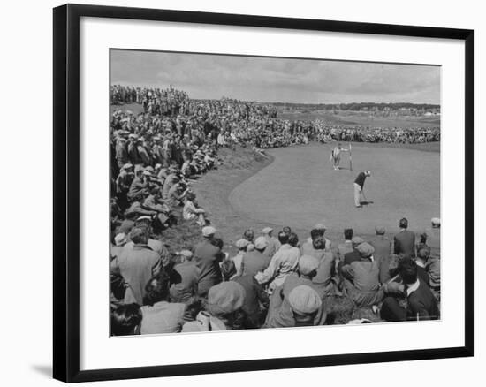 Pro. Golfer Ben Hogan Putting During the British Open-Carl Mydans-Framed Premium Photographic Print