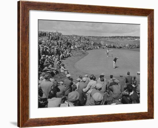 Pro. Golfer Ben Hogan Putting During the British Open-Carl Mydans-Framed Premium Photographic Print