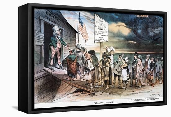 Pro-Immigration Cartoon-Joseph Keppler-Framed Premier Image Canvas