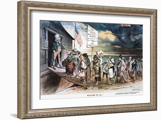 Pro-Immigration Cartoon-Joseph Keppler-Framed Giclee Print