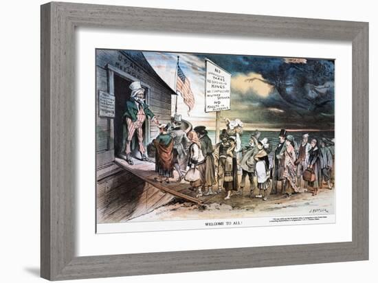 Pro-Immigration Cartoon-Joseph Keppler-Framed Giclee Print