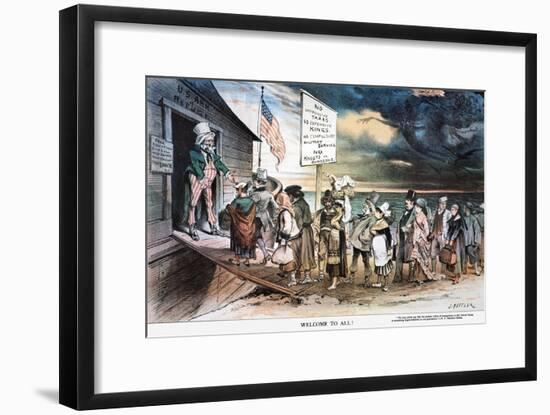 Pro-Immigration Cartoon-Joseph Keppler-Framed Giclee Print