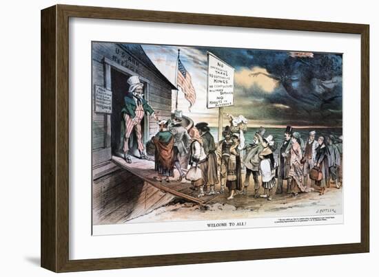 Pro-Immigration Cartoon-Joseph Keppler-Framed Giclee Print