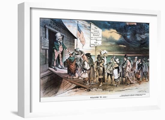 Pro-Immigration Cartoon-Joseph Keppler-Framed Giclee Print