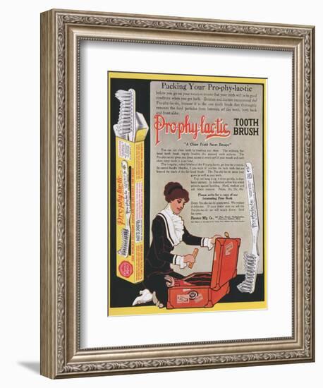 Pro-phy-lac-tic, Toothbrushes, USA, 1910-null-Framed Giclee Print