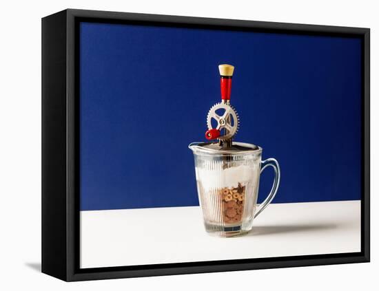 Processed Food. Vintage Beater with Cereals and Yogurt-Marina Ortega-Framed Premier Image Canvas