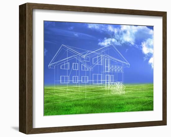 Processed Model of the Building-bioraven-Framed Art Print