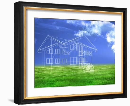 Processed Model of the Building-bioraven-Framed Art Print